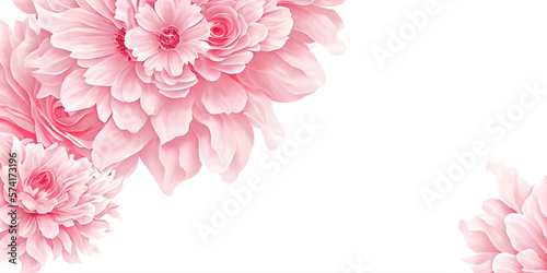 pink flowers on white backg...