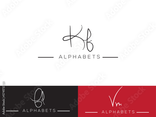Colorful KF logo, Signature KF Fashion Logo Icon Vector Image Design for your business