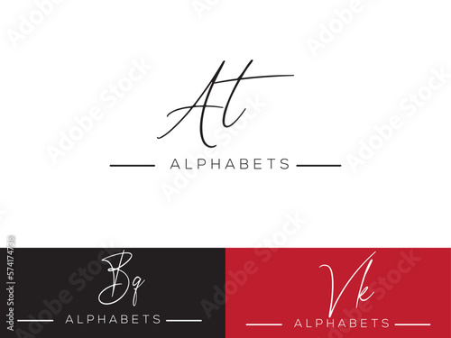 Colorful RT logo, Signature AT  Fashion Logo Icon Vector Image Design for your business