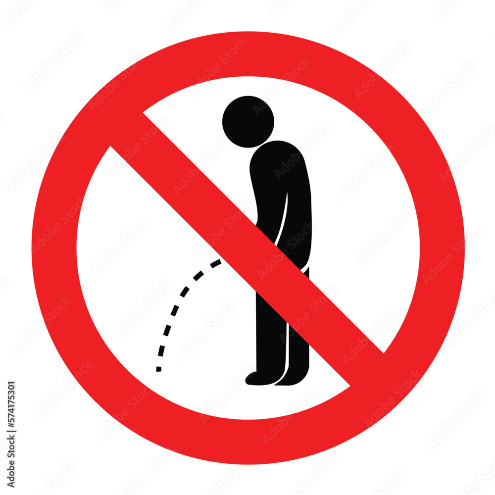 do not urinate no peeing no urinating in public sign Stock Vector