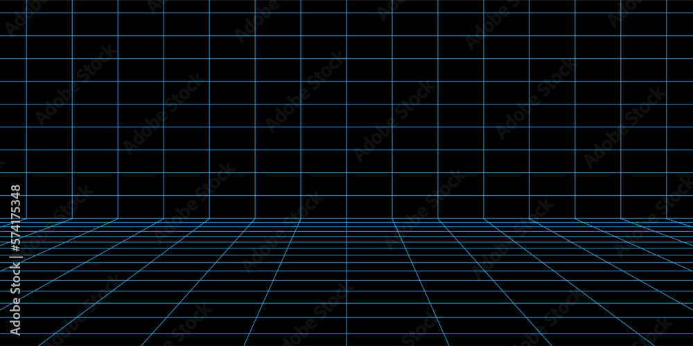 Perspective grid background. Retro futuristic design Perspective grid background. Retro futuristic design