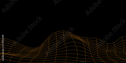 Contour wave retro futuristic background