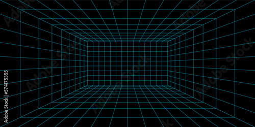 Perspective grid wireframe background design