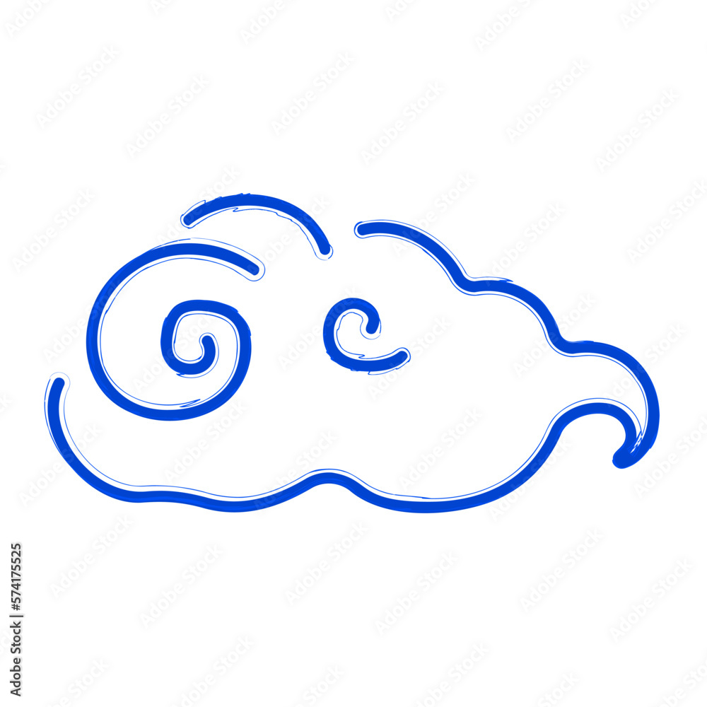 cloud brush on white background, vector illustration.