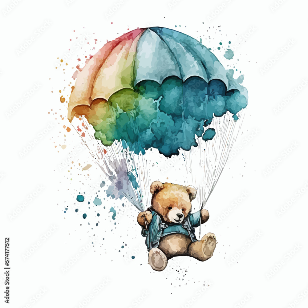 Mini Parachute En Toile Pour Nounours, Figurines Ou RC (fabrication Française)