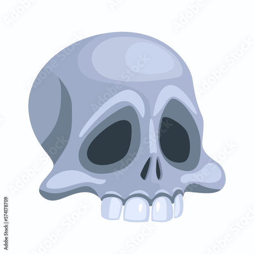 Human skull, head of skeleton. Symbol of death or dangerous. Design element for halloween holiday.
