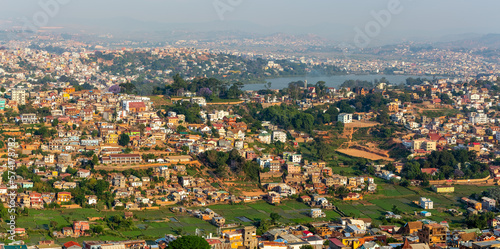Fototapeta Naklejka Na Ścianę i Meble -  Antananarivo (AN-tan-AN-ah-REEV-oo) - City of a Thousand, also known as Tana, capital and largest city of Madagascar. French name Tananarive. Poor capital and largest city in Madagascar.