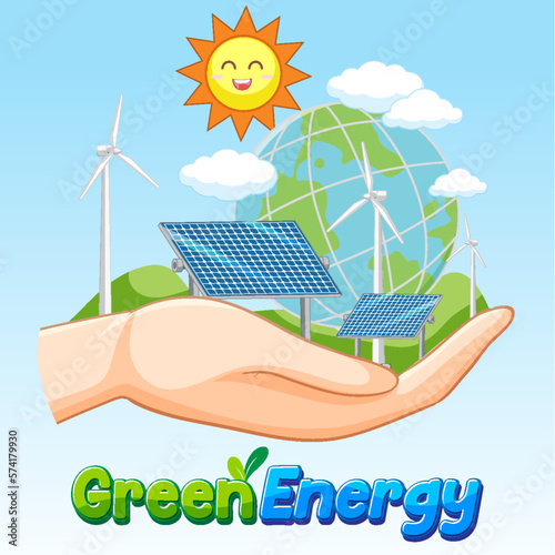 Green energy from natural resources vector concept