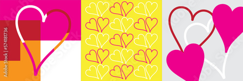 vector background wallpaper for banners with pink simple love hearts cover