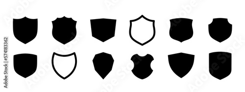 Shield, protection and security symbol set illustration