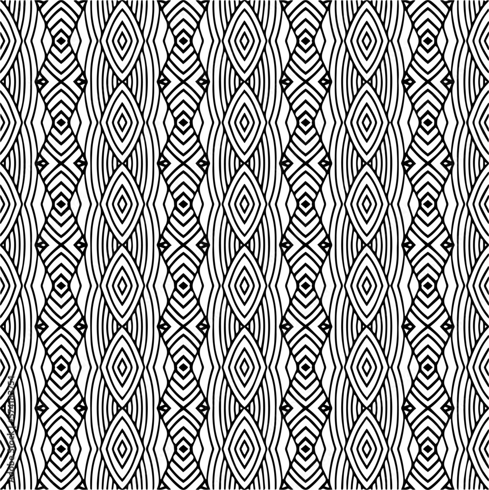Vector geometric seamless pattern. Minimal ornamental background with abstract shapes. Black and white texture. Simple abstract ornament background. Dark repeat design for decor, fabric, cloth. Vector geometric seamless pattern. Minimal ornamental background with abstract shapes. Black and white texture. Simple abstract ornament background. Dark repeat design for decor, fabric, cloth.