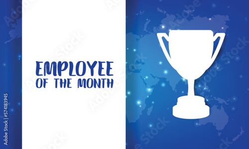 EMPLOYEE OF THE MONTH. Design suitable for greeting card poster and banner