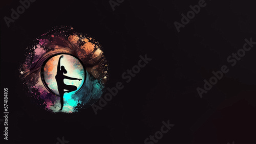 Yoga meditation background banner, yoga practice backgrounds, illustration graphic