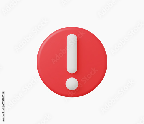 3d Realistic Exclamation mark vector illustration