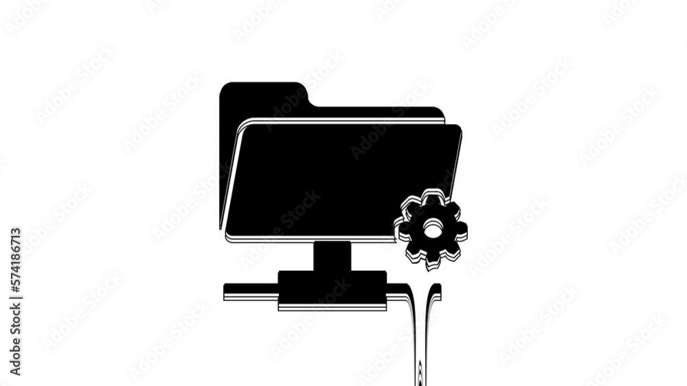 Black FTP settings folder icon isolated on white background. Software update, transfer protocol, router, teamwork tool management, copy process. 4K Video motion graphic animation Black FTP settings folder icon isolated on white background. Software update, transfer protocol, router, teamwork tool management, copy process. 4K Video motion graphic animation