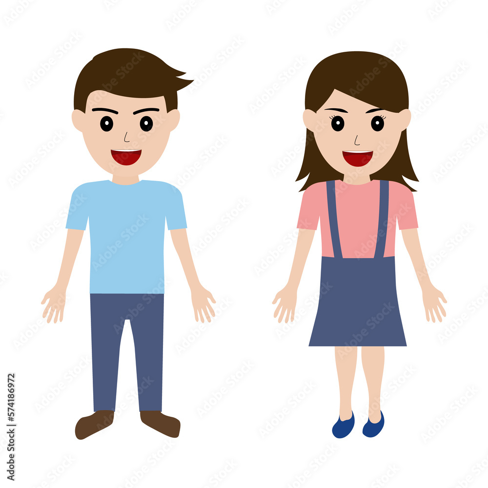 A man and a woman couple characters A man and a woman couple characters