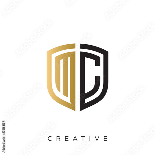 mc shield logo design vector icon