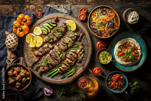 Mediterranean or Arabic Dining Table (Generative AI)