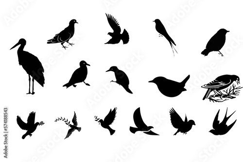 SHILUET BIRDS ILLUSTRATION VECTOR DESIGN 