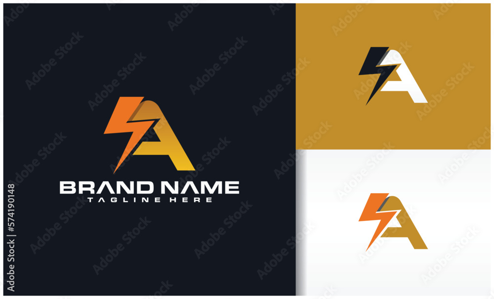 Letter A Electric Logo Letter A Electric Logo