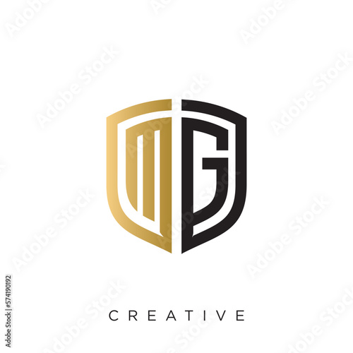 mg shield logo design vector icon