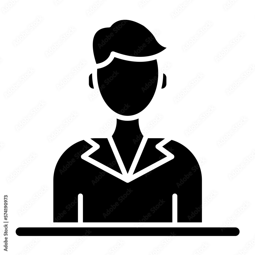 Customer Male Glyph Icon Customer Male Glyph Icon
