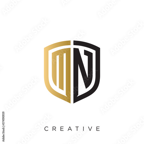 mn shield logo design vector icon photo