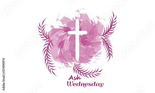 Ash Wednesday Cross Vector Art. Ash Wednesday With Cross, Blessing, Worship, Holy background design. 	