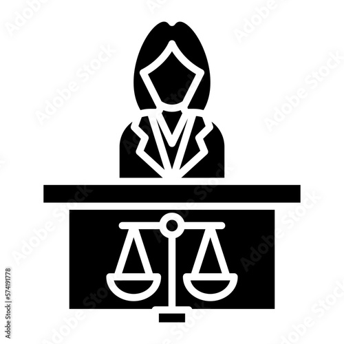 Prosecutor Female Glyph Icon