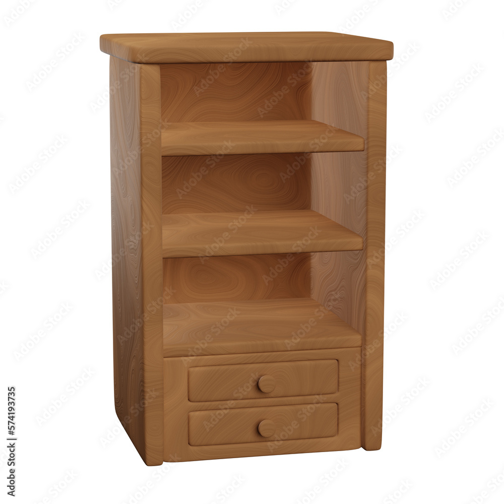 Bookshelf 3D Illustration