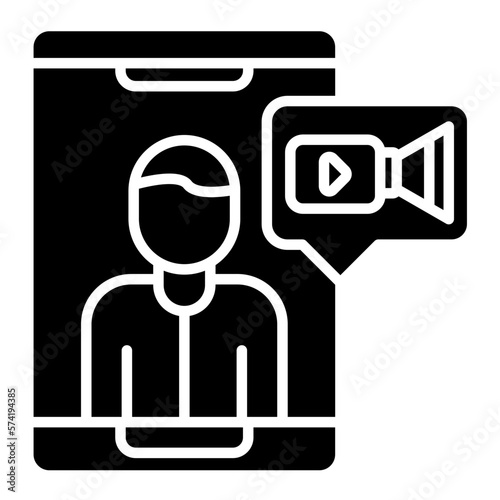 Video Chat Glyph Icon