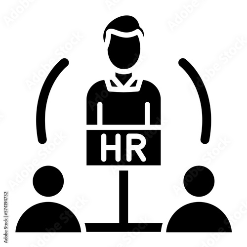 Hiring Manager Glyph Icon