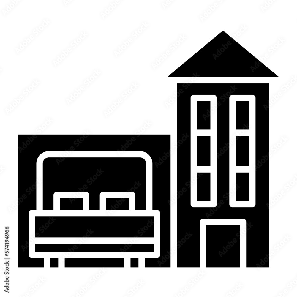 Accommodation Glyph Icon Accommodation Glyph Icon