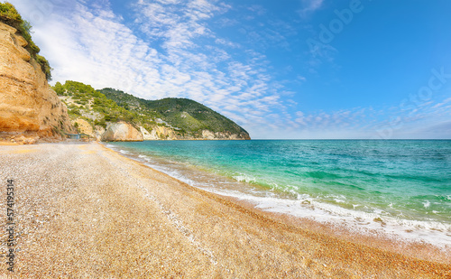 Fototapeta Naklejka Na Ścianę i Meble -  Astonishing view on Vignanotica beach on the coast of Gargano National park