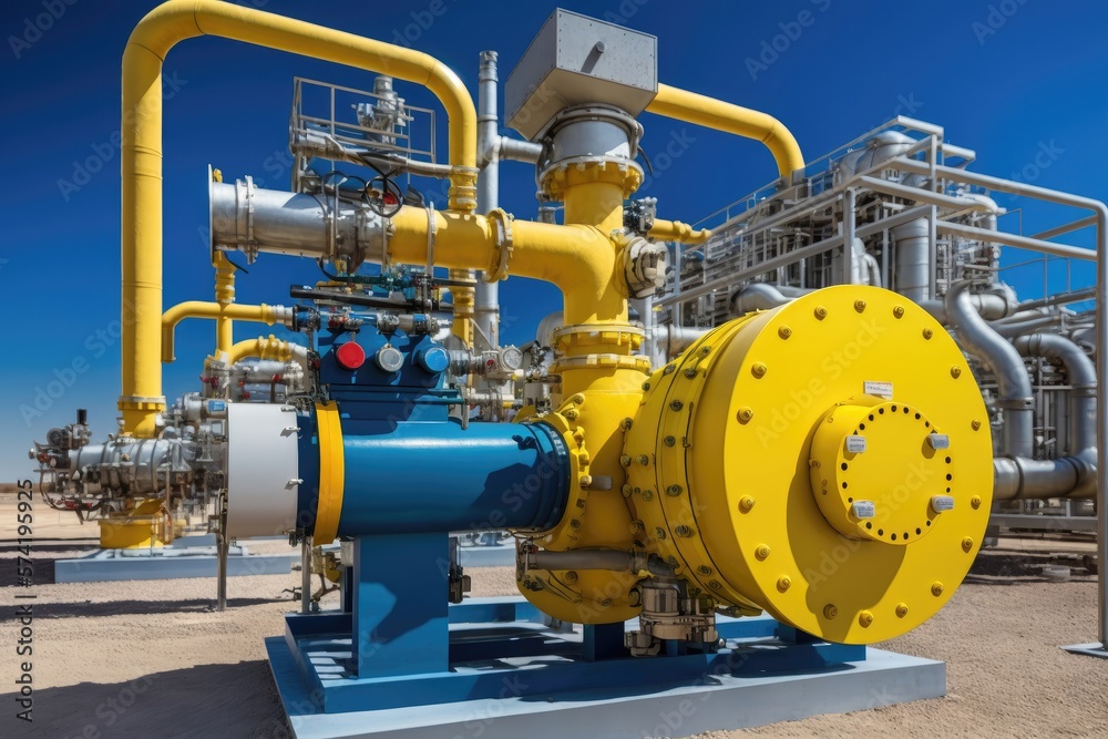 Oil and gas processing plant. Generative AI Oil and gas processing plant. Generative AI