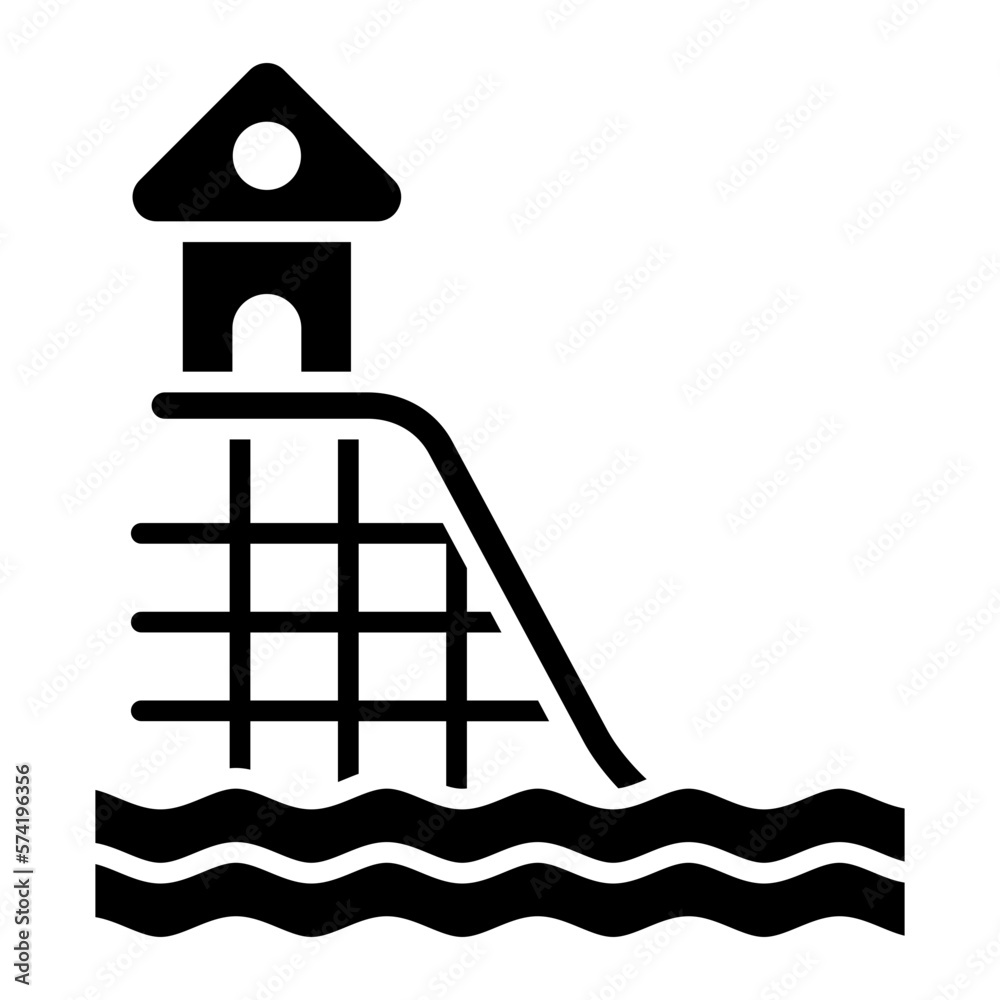 Water Slide Glyph Icon Water Slide Glyph Icon