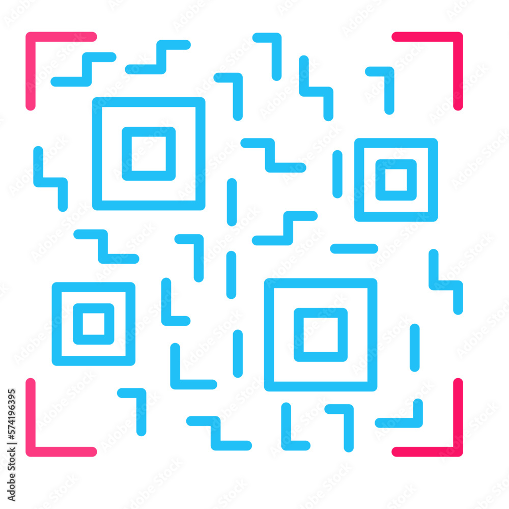 QR Code Flat Multicolor Icon