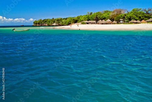 Idyllic Blue Water Of Beach At Bongoyo Island, Tanzania photo
