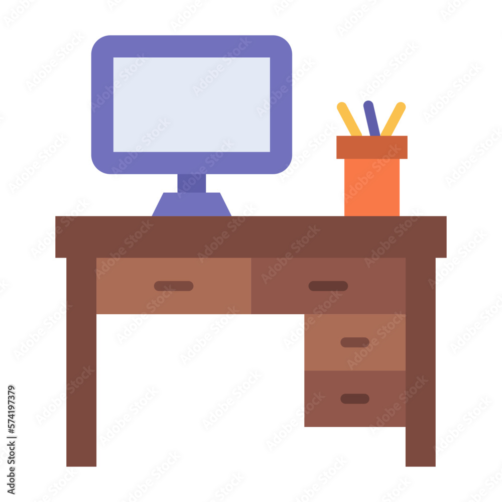 Desktop Table Flat Multicolor Icon Desktop Table Flat Multicolor Icon