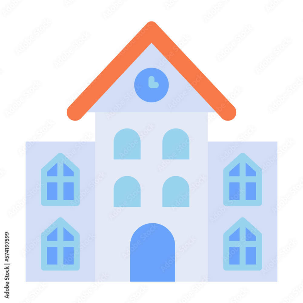 School Flat Multicolor Icon School Flat Multicolor Icon