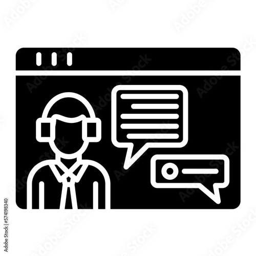 Online Counseling Glyph Icon