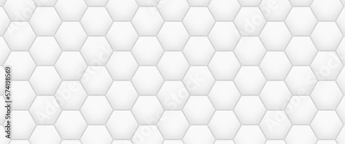 Fototapeta Naklejka Na Ścianę i Meble -  Abstract background of hexagon. White honeycomb with a gradient color. Isometric geometry. colorful hexagons background. Random displacement. Good background. Simply geometric pattern and Copy space.