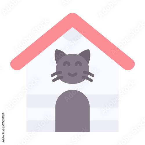 Pet House Flat Multicolor Icon