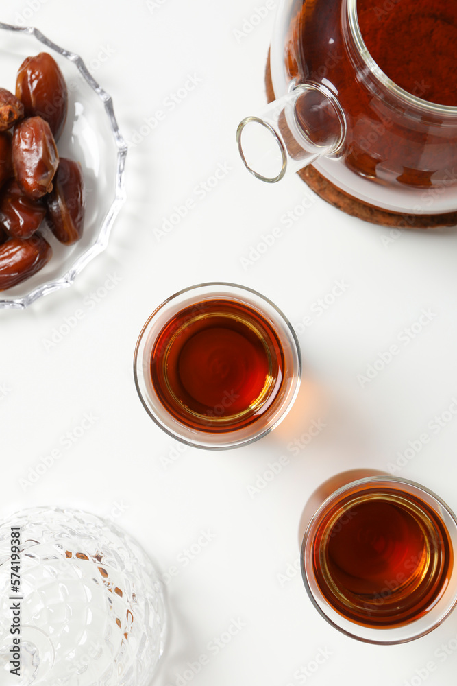 Concept of traditional turkish brewed hot drink - tea Concept of traditional turkish brewed hot drink - tea