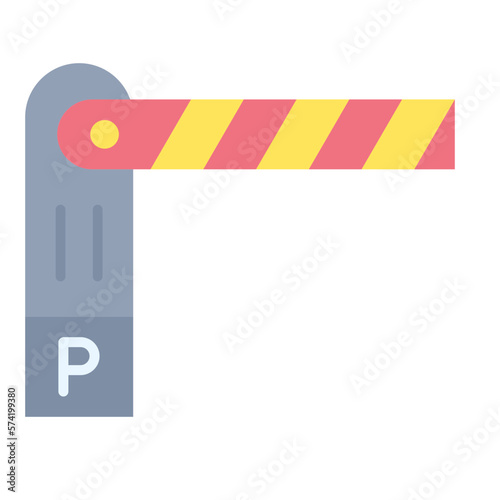 Parking Barrier Flat Multicolor Icon