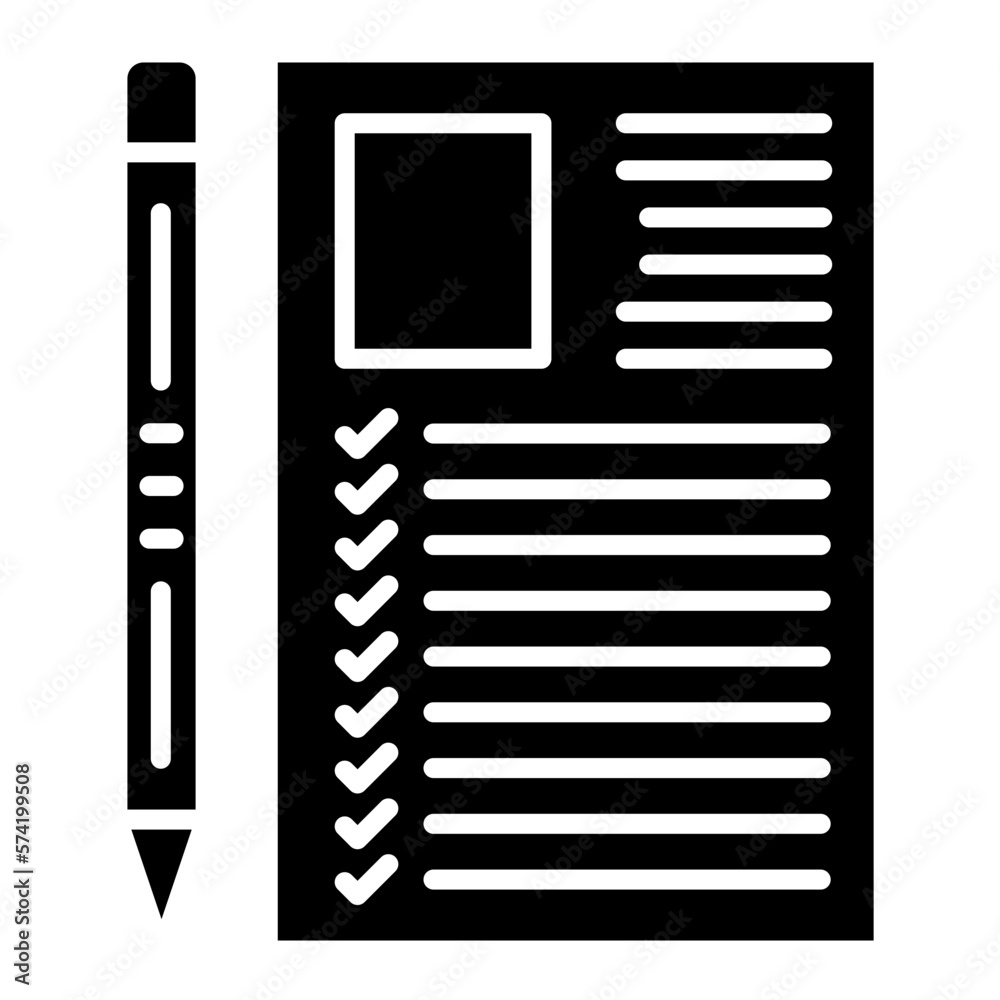 Obraz premium Examination Glyph Icon