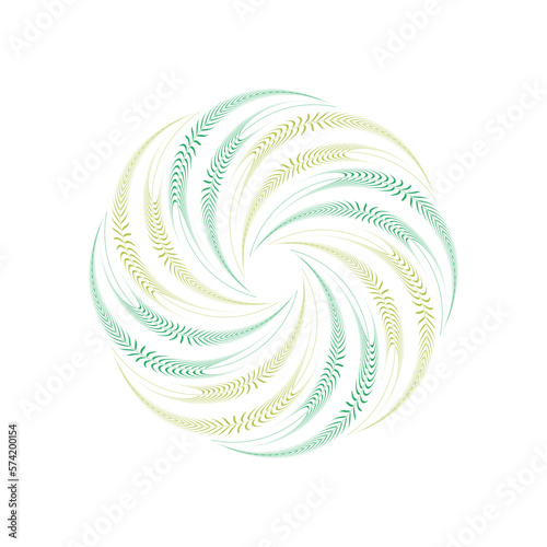 terry palm leaves green swirl isolated vector circle