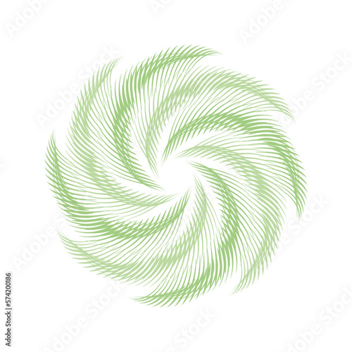 terry palm leaves green swirl isolated vector circle