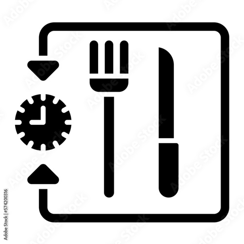 Intermittent Fasting Glyph Icon