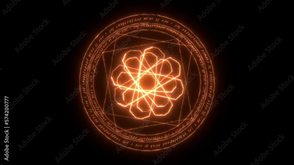 Orange magic spells enchantment of mystical arts. Special effects animation VFX element.